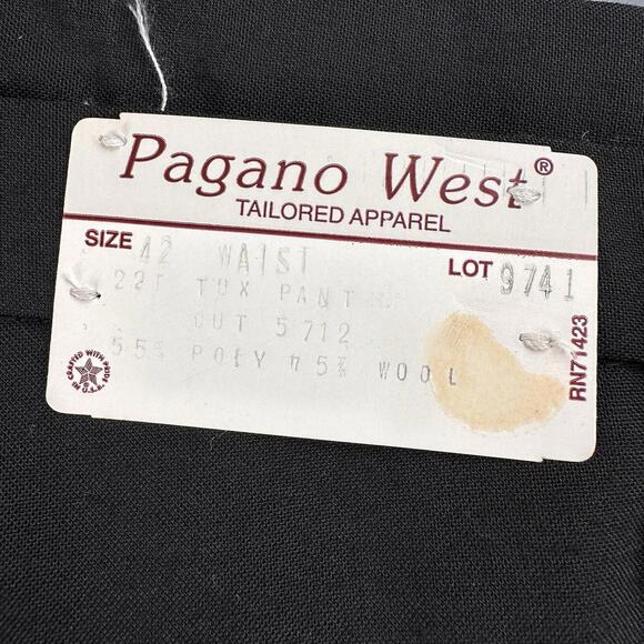 VTG Pagano West Suit Men 46R Black Cropped Tuxedo Tails Bolero 42" Waist NWT USA - Picture 13 of 16